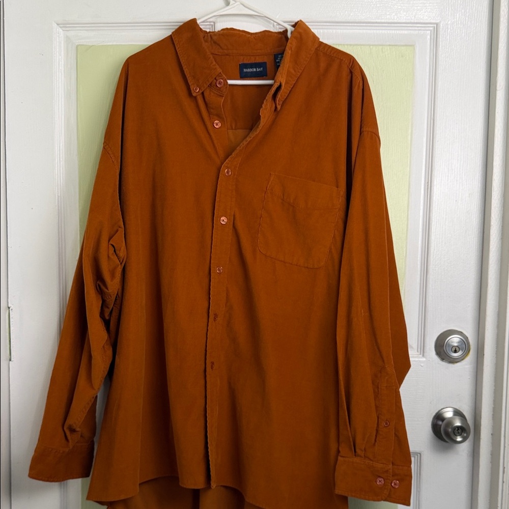(1874) Harbor Bay Rust Button-Up Shirt, Size: 4XL